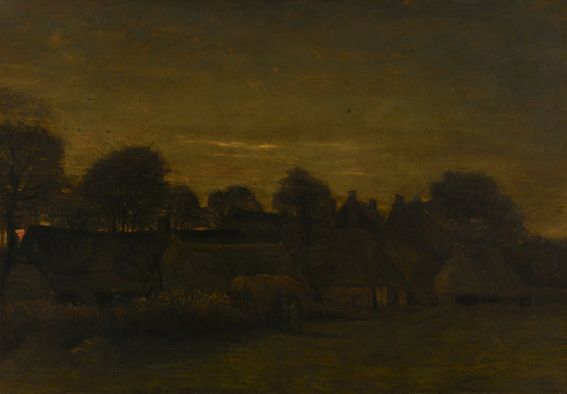 Landelijk dorp bij schemering - Vincent van Gogh