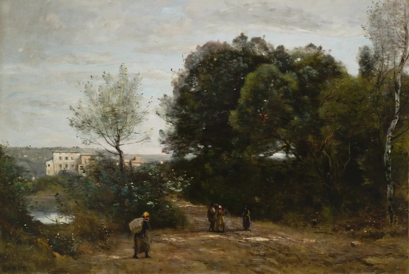 Ville-d'Avray : Weg langs de vijver - Jean-Baptiste Camille Corot