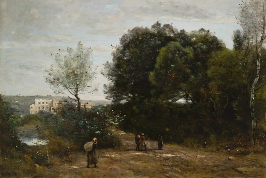 Ville-d'Avray : Weg langs de vijver - Jean-Baptiste Camille Corot