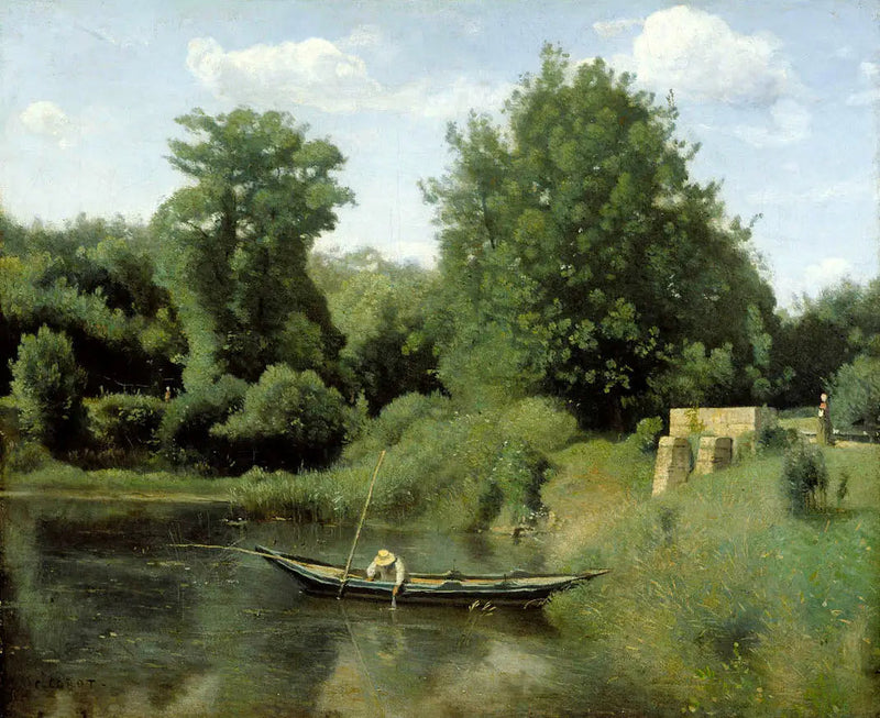Ville-d'Avray. De visser bij de sluis - Jean-Baptiste Camille Corot