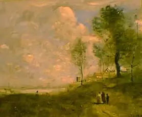 Ville d'Avray (Landschap en Figuren) - Jean-Baptiste Camille Corot