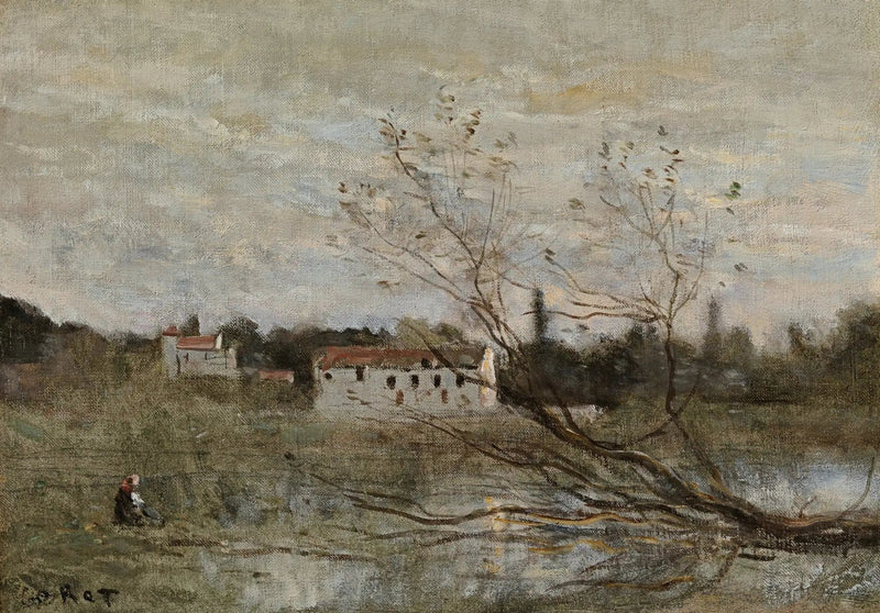 Ville d'Avray, een hoekje van een vijver - Jean-Baptiste Camille Corot