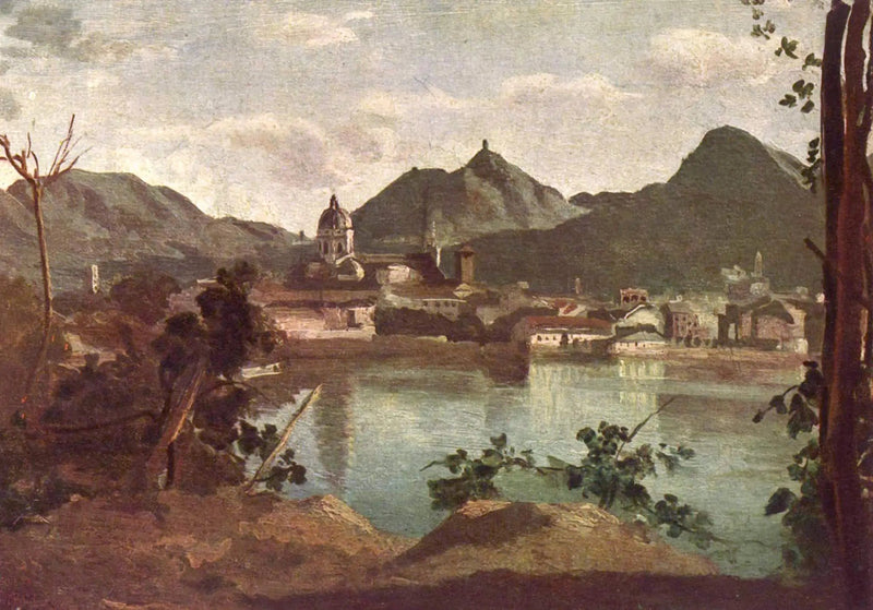 Stad en Meer van Como - Jean-Baptiste Camille Corot