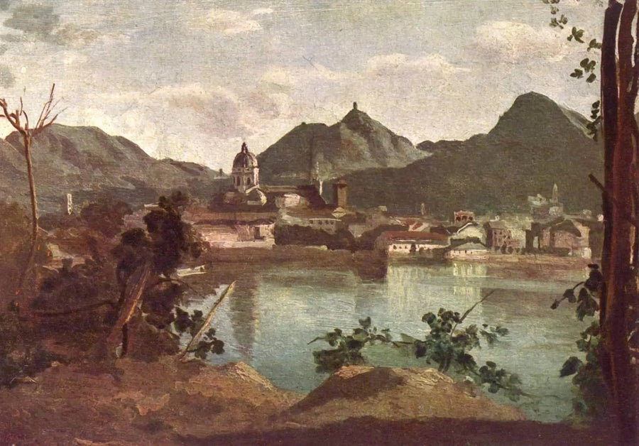 Stad en Meer van Como - Jean-Baptiste Camille Corot