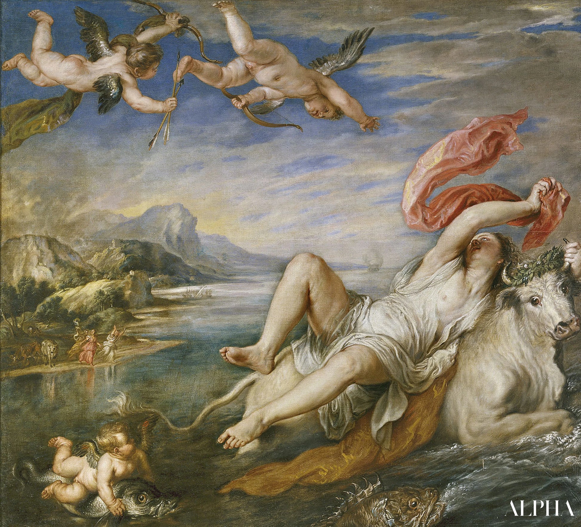 'Verkrachting van Europa (naar Titiaan) - Peter Paul Rubens - Reproducties van schilderijen en hoogwaardige schilderijen'