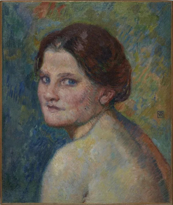 Gezicht van een vrouw in de open lucht - Théophile van Rysselberghe