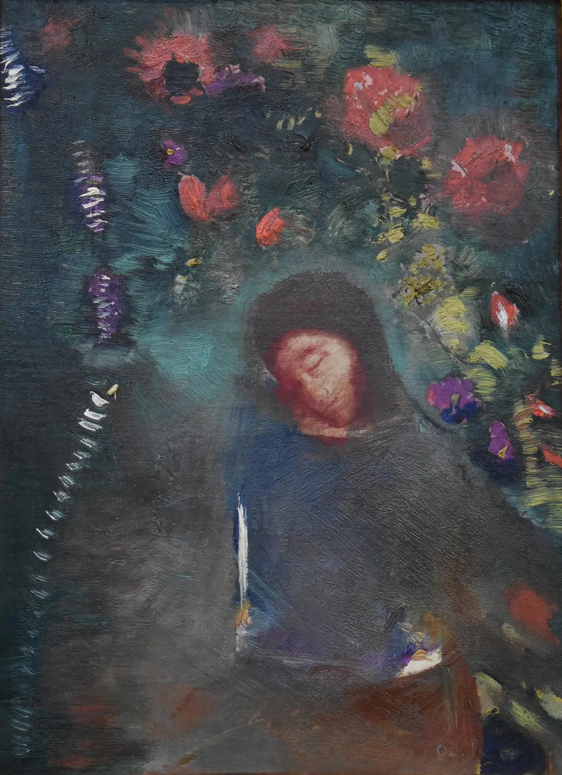 Gezicht en bloemen - Odilon Redon