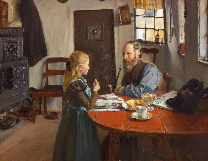 Reproductie van een klassiek olieverfschilderij - Alpha Reproductie

Source:
Visite chez grand-père. - H. A. Brendekilde