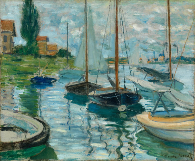 Zeilboten op de Seine bij Petit-Gennevilliers W227 - Claude Monet