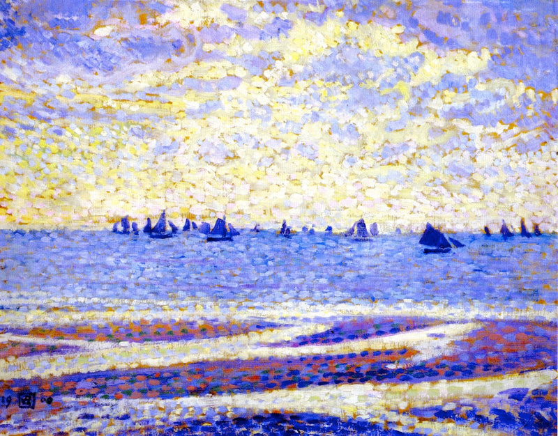 Zeilboten op zee - Théo van Rysselberghe