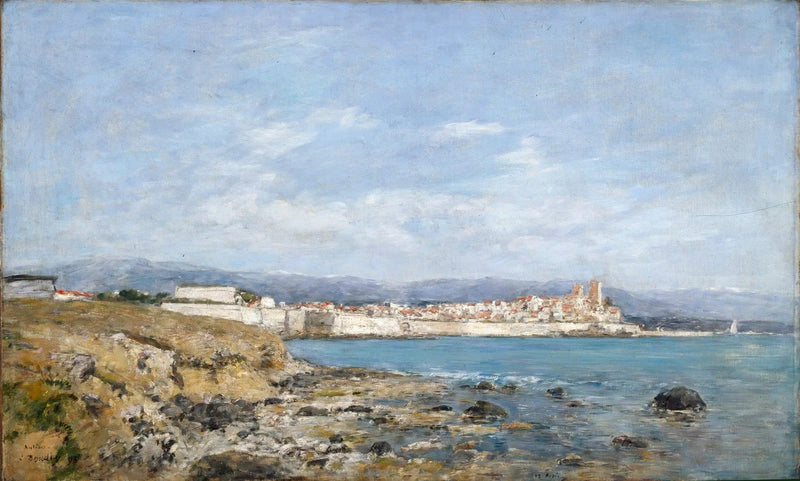 Uitzicht op Antibes bij zonsondergang - Eugène Boudin
