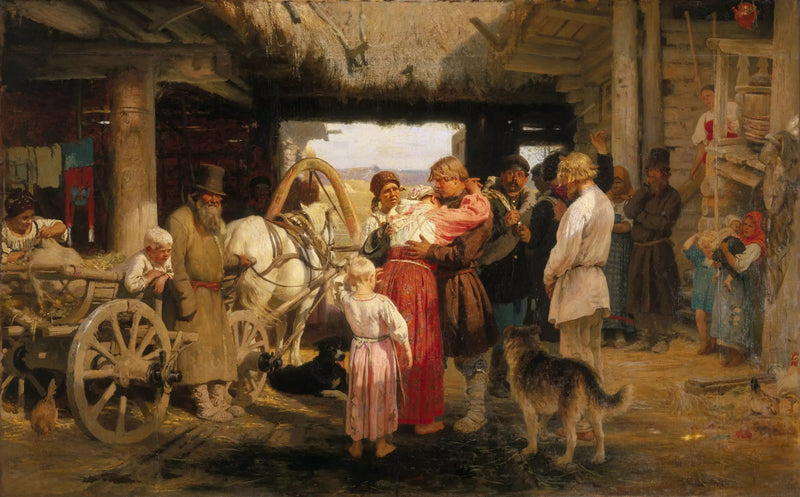 Zie de jonge soldaat vertrekken - Ilya Repin