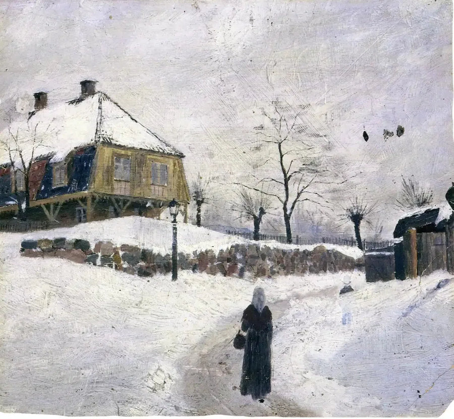 Øvre Foss in de winter - Edvard Munch