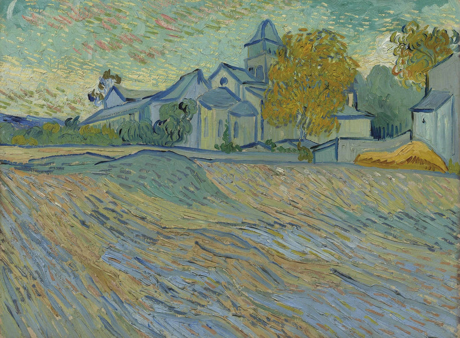 Gezicht op het gesticht en de kapel van Saint-Rémy - Vincent van Gogh