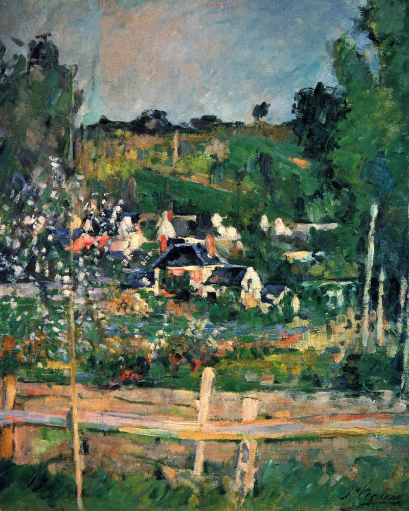 Uitzicht op Auvers-sur-Oise – De Barrière - Paul Cézanne
