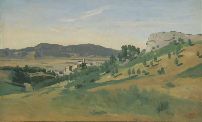 Uitzicht op Olevano - Jean-Baptiste Camille Corot