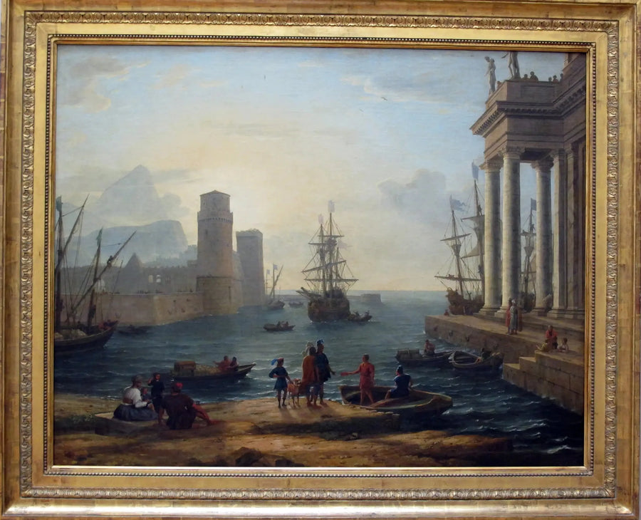 Uitzicht op een zeehaven, neveleffect - Claude Lorrain