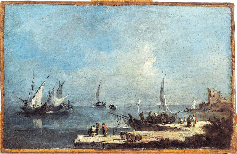 Uitzicht op een haven, op de lagune - Francesco Guardi