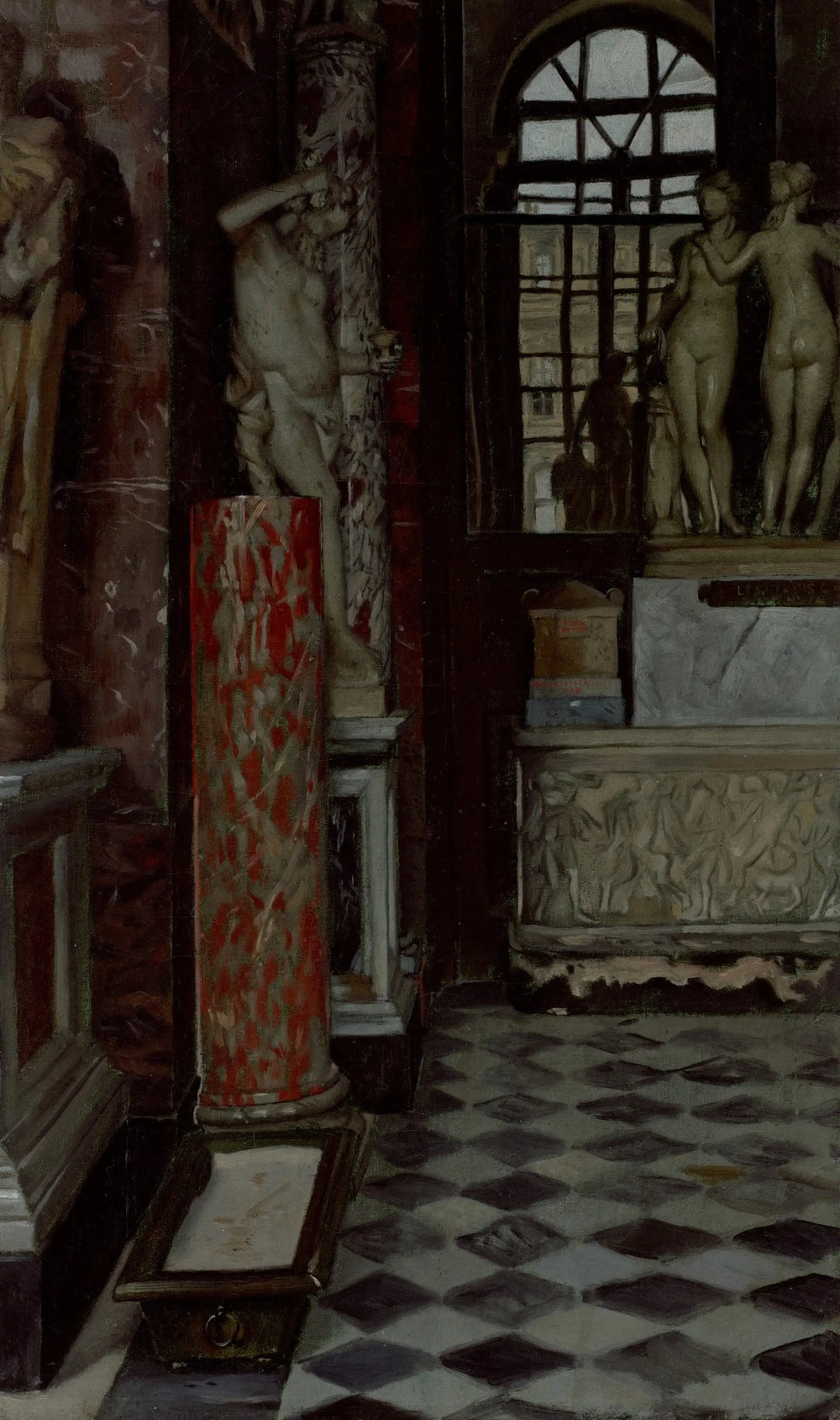 Vue d’une salle d’antiquités grecques romaines et étrusques (salle n° 9) au Louvre - James Tissot - Alpha Reproduction