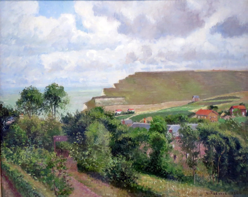 Uitzicht op Berneval - Camille Pissarro