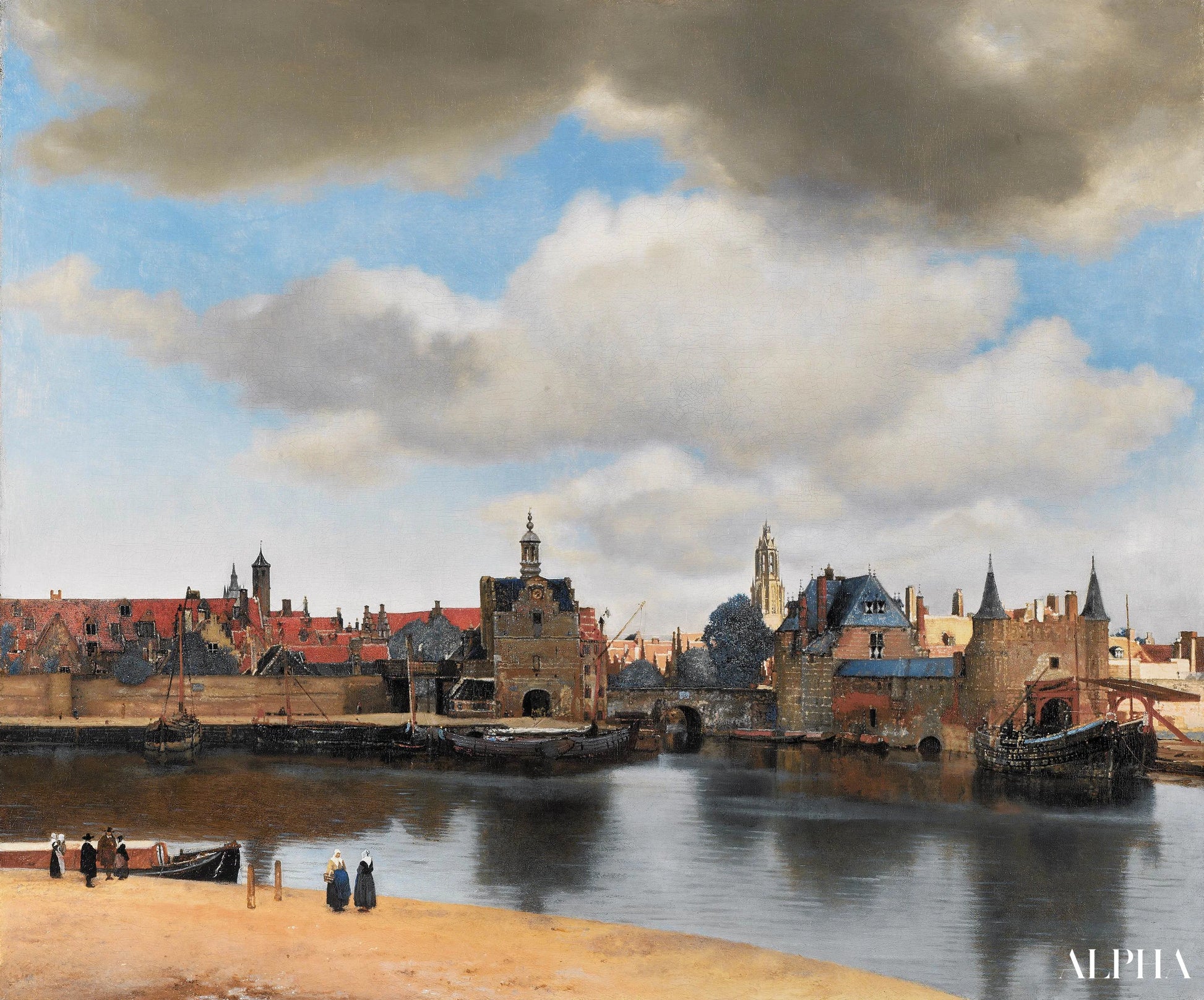 'Gezicht op Delft - Johannes Vermeer - Reproducties van schilderijen en hoogwaardige schilderijen'