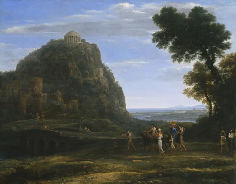 Uitzicht op Delphi met een processie - Claude Lorrain