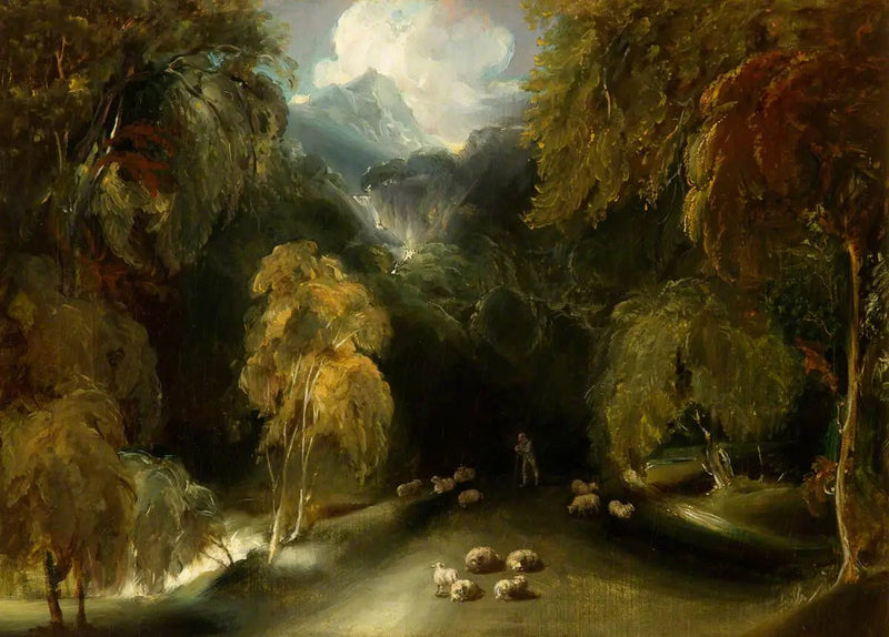 Uitzicht op Dovedale, richting Thorpe Cloud - Thomas Lawrence