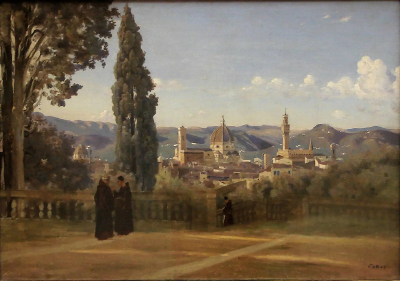 Uitzicht op Florence vanaf de Boboli-tuinen - Jean-Baptiste Camille Corot
