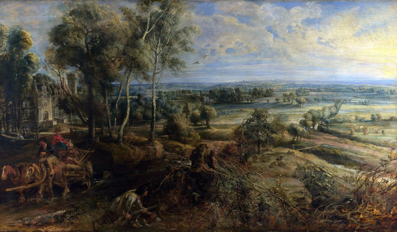 Uitzicht op Het Steen in de vroege ochtend - Peter Paul Rubens