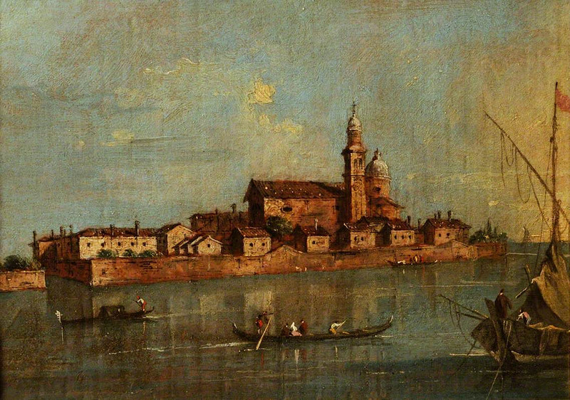 Uitzicht op het eiland San Andrea della Certosa, Venetië - Francesco Guardi