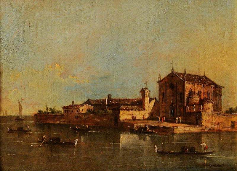 Uitzicht op het eiland San Cristoforo, Venetië - Francesco Guardi