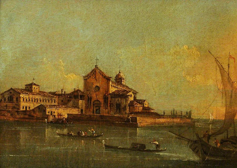 Uitzicht op het eiland Sant'Elena, Venetië - Francesco Guardi
