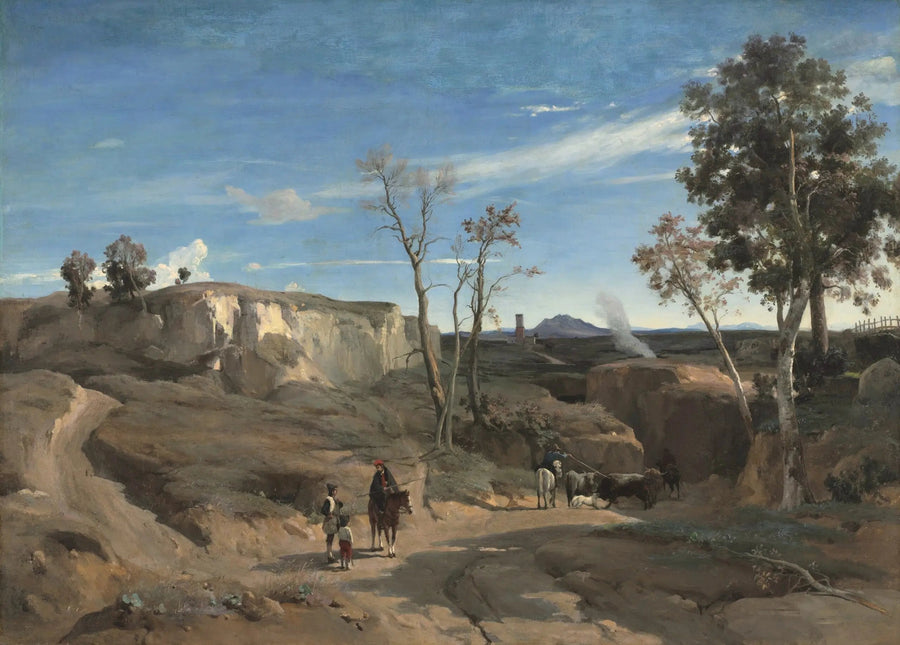 Uitzicht op La Cervara, Rome Platteland - Jean-Baptiste Camille Corot