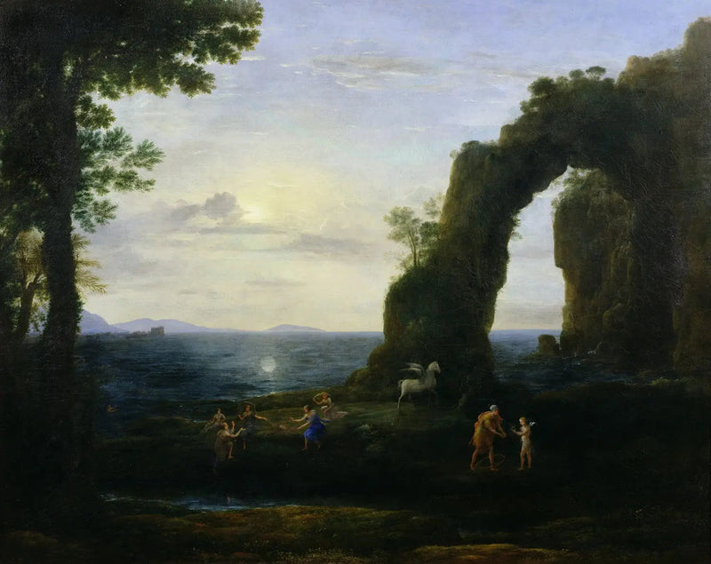 Uitzicht op de kust met Perseus en de oorsprong van het koraal - Claude Lorrain