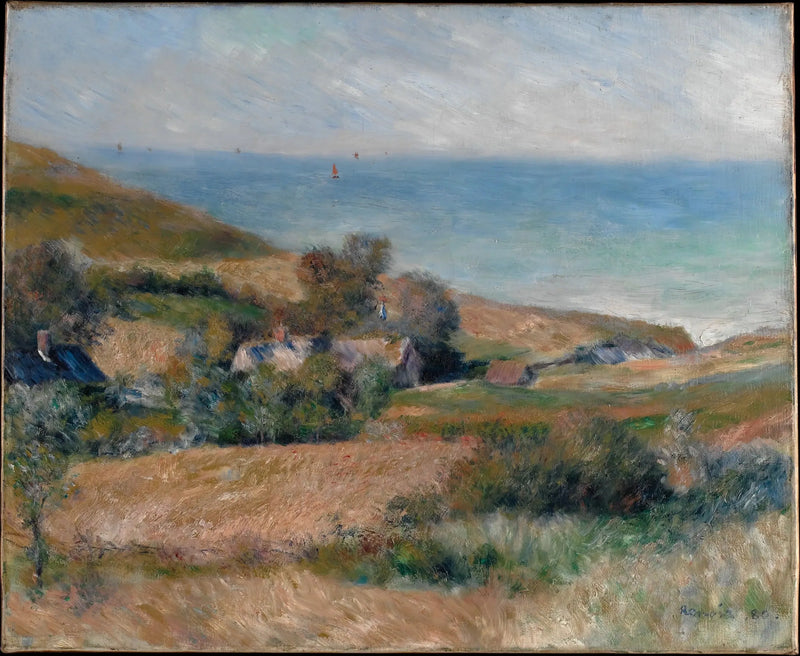 Uitzicht op de kust nabij Wargemont in Normandië - Pierre-Auguste Renoir