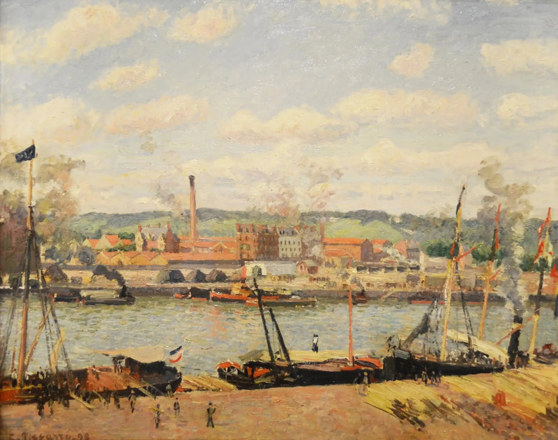 Uitzicht op de katoenplantage van Oissel, omgeving van Rouen - Camille Pissarro