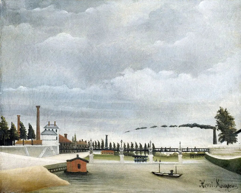 Uitzicht op de Passerelle de Passy - Henri Rousseau