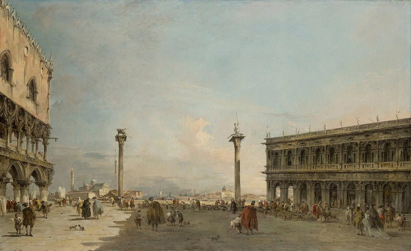 Uitzicht op de Piazzetta richting San Giorgio Maggiore, Venetië - Francesco Guardi