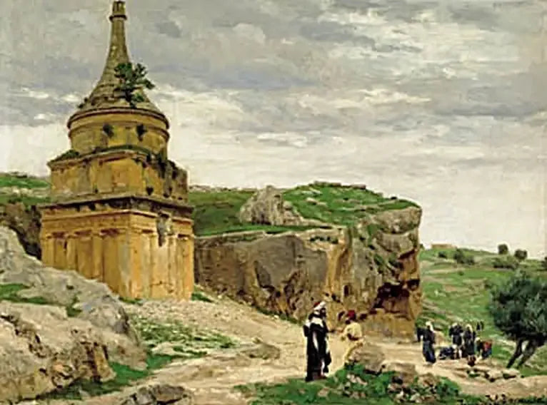 Uitzicht op de Cederonvallei met het graf van Absalom, nabij Jeruzalem. - H. A. Brendekilde

Source:
Vue de la vallée du Cédron avec le tombeau d'Absalom, près de Jérusalem. - H. A. Brendekilde