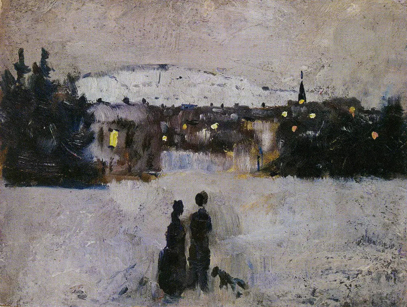 Uitzicht op de stad op een winterdag - Edvard Munch
