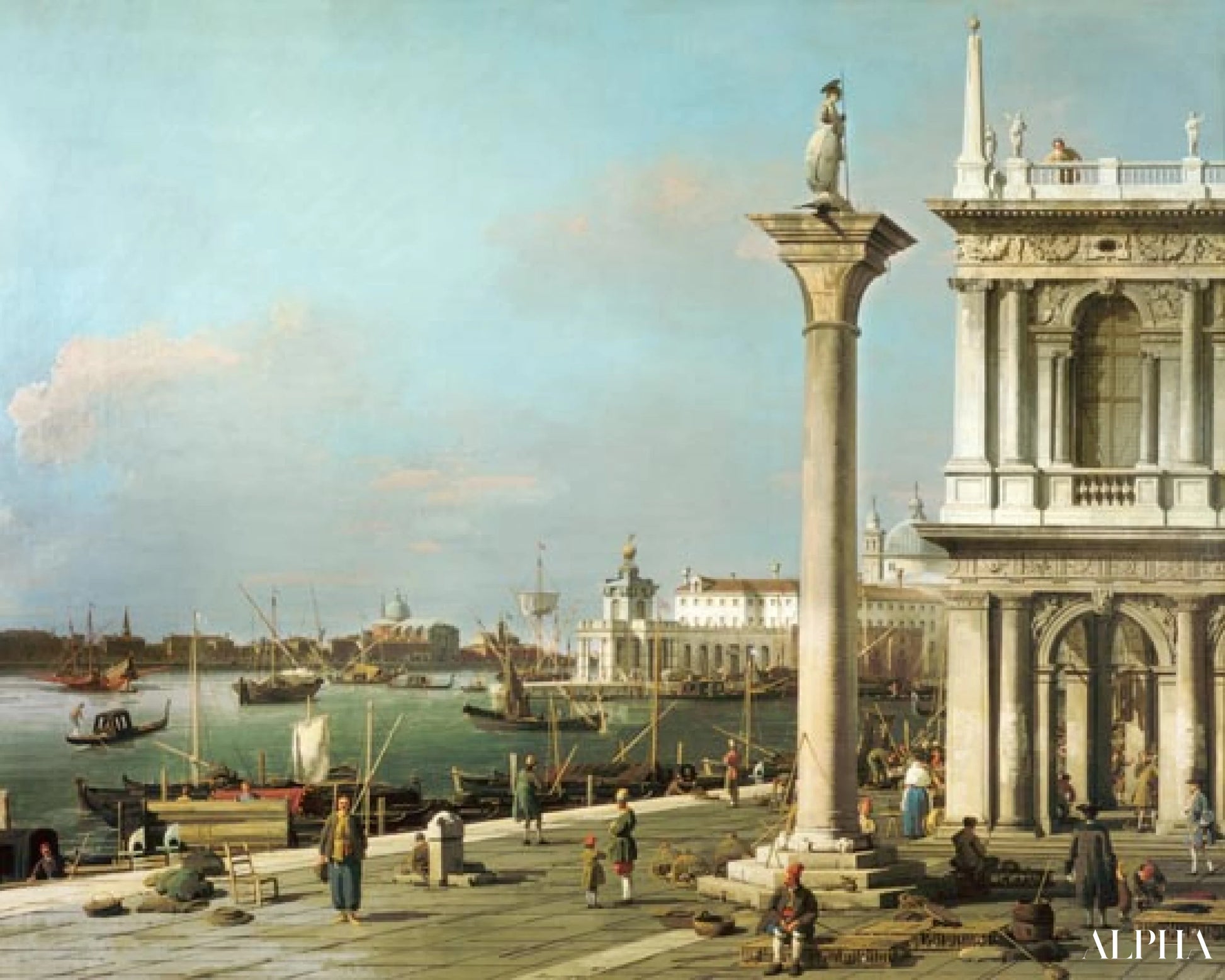 Uitzicht op de ingang van het Groot Kanaal vanaf de Piazzetta - Kanaal Giovanni Antonio - Reproducties van schilderijen en hoogwaardige schilderijen