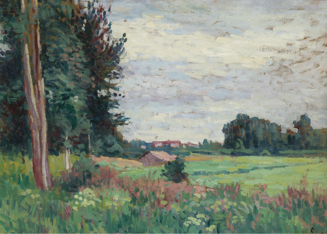 Uitzicht op Méréville - Maximilien Luce
