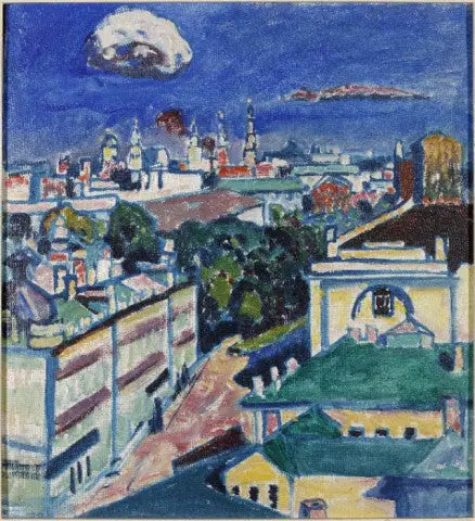 Uitzicht op Moskou vanuit het appartement van Kandinsky op nr. 1, Zoubovskyplein - Vassily Kandinsky