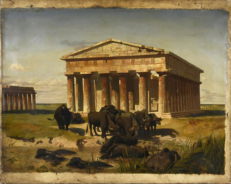 Uitzicht op Paestum - Jean-Léon Gérôme