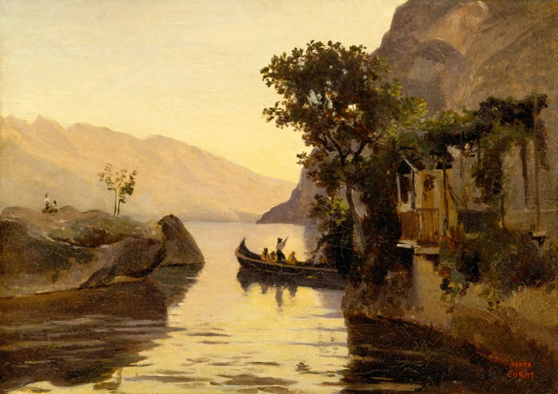Uitzicht op Riva, Italiaanse Tirol - Jean-Baptiste Camille Corot