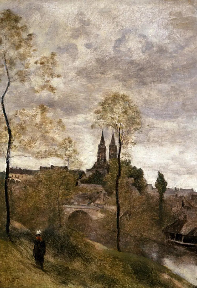 Uitzicht op Saint-Lô - Jean-Baptiste Camille Corot