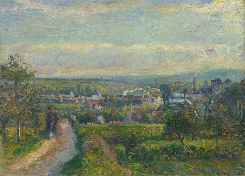 Uitzicht op Saint-Ouen-l'Aumône - Camille Pissarro