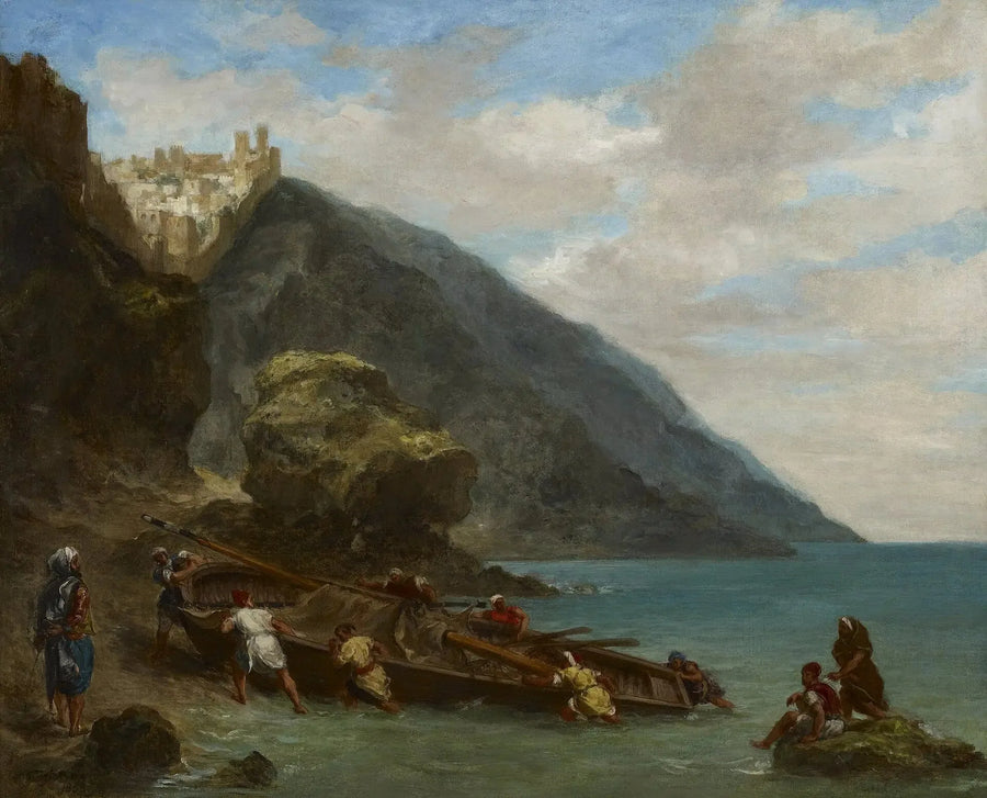 Uitzicht op Tanger vanaf de kust - Eugène Delacroix
