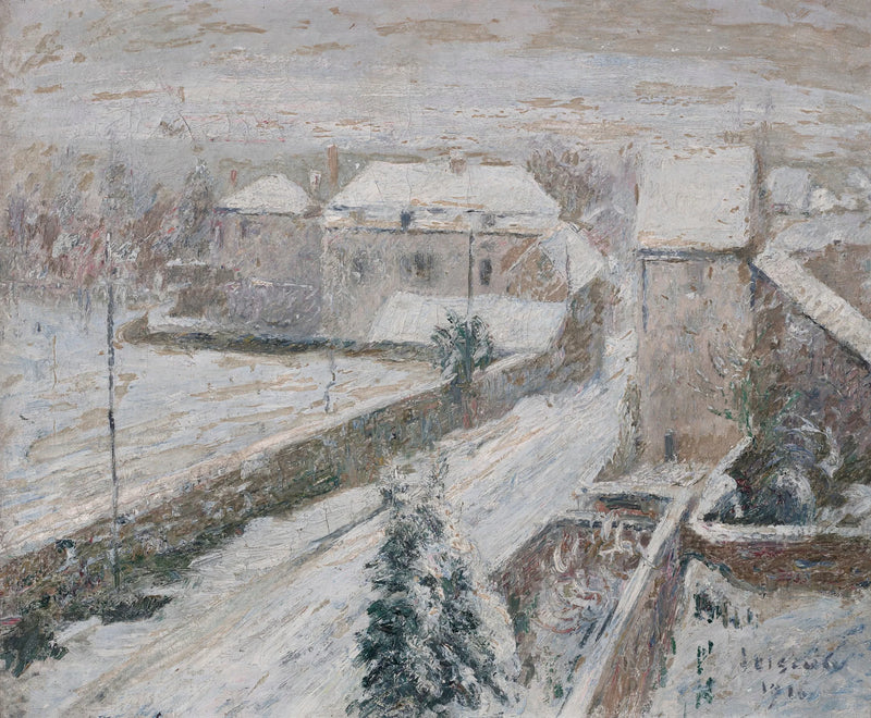 Uitzicht op Triel onder de sneeuw - Gustave Loiseau
