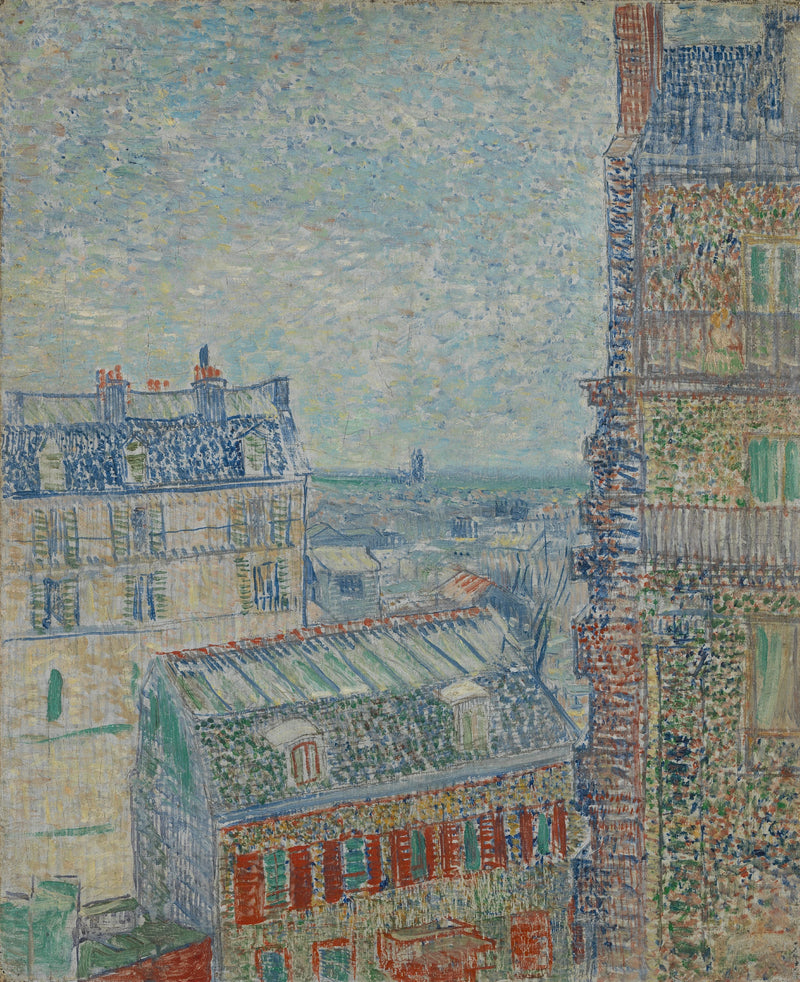 Gezicht op de slaapkamer van de kunstenaar, Lepicstraat - Vincent van Gogh
